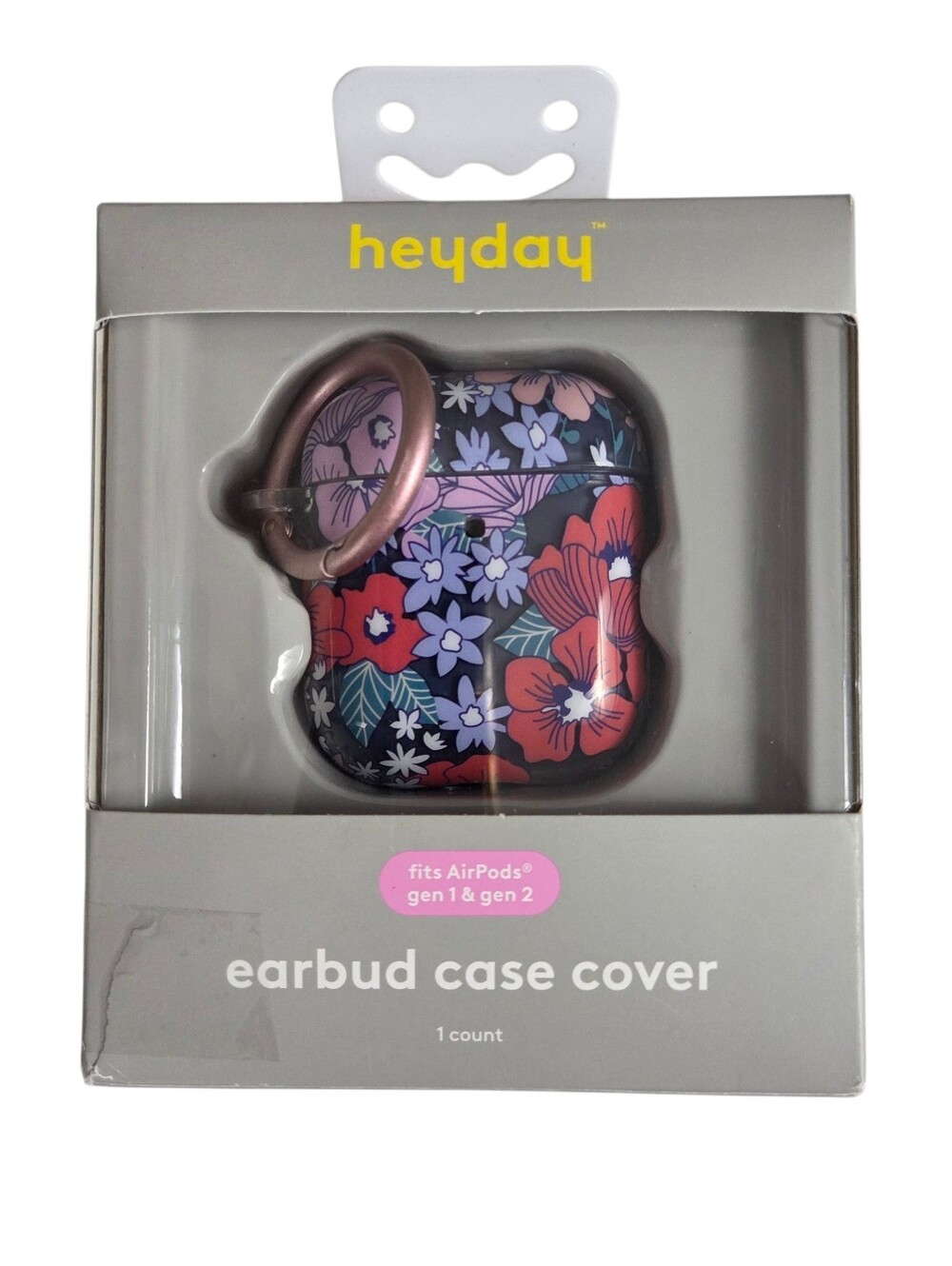 Heyday Ear Bud Case Cover NEW Floral -Purple -For Airpods 1st & 2nd Generation